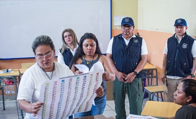An electoral precinct in El Salvador, 2024.