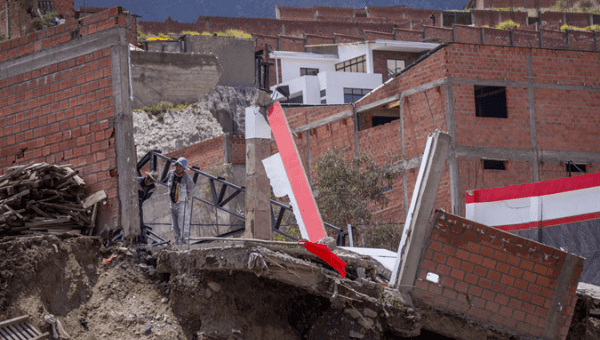 Damage left by floods in La Paz, Feb. 22, 2024