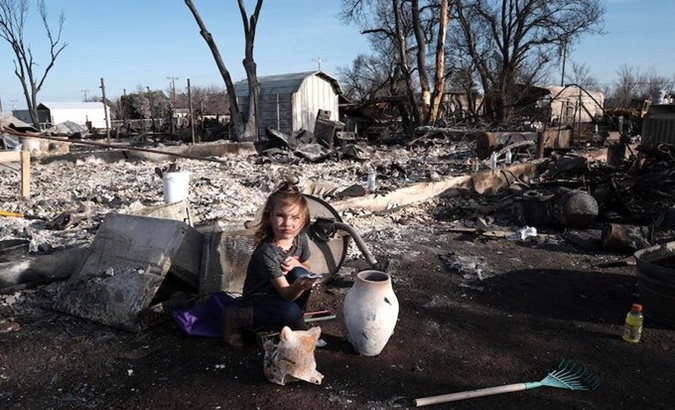 Damage left by fires in Texas, U.S., March 2024.