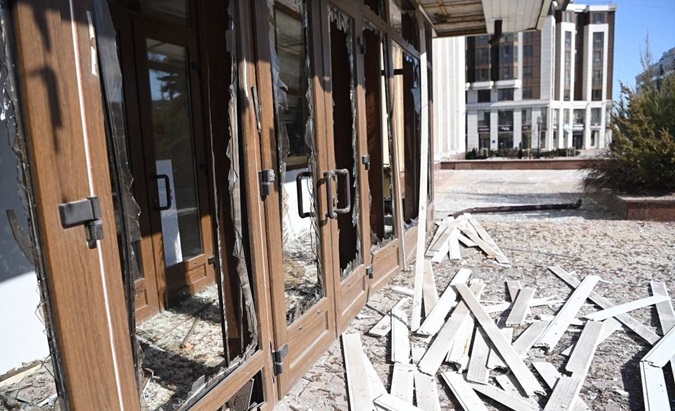 Aftermath of the drone attack on the Belgorod City administration building, March 12, 2024.