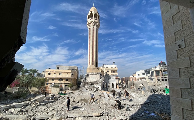 Historical Site of Gaza Destroyed by Zionist Bombing, March 13. 2024