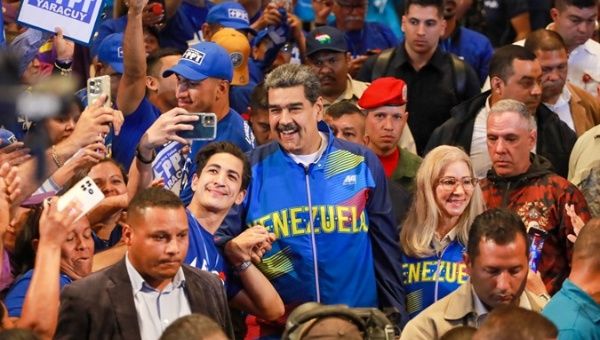 Venezuelan President Nicolas Maduro (C), March 20, 2024.