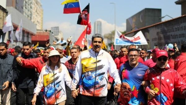 Venezuelan President Nicolas Maduro (C), March 25, 2024.