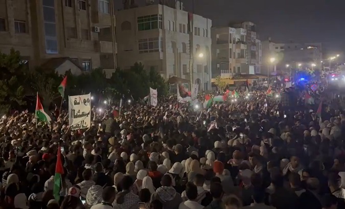 Protests outside the Israeli embassy in Amman, Jordan, March, 2024.