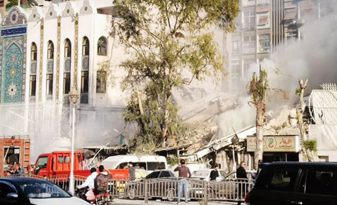 Building bombed by Israel in Damascus, Syria, April 1, 2024.