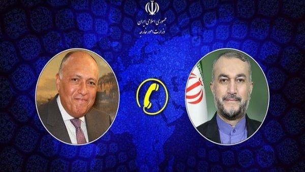 Iranian and Egyptian Foreign Ministers Hossein Amirabdollahian and Sameh Shoukry held a telephone conversation. Apr. 1, 2024. 
