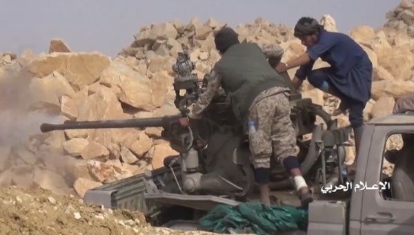 Houthis using a 37mm M1939 (61-K) in Marib, Yemen, 2024. 