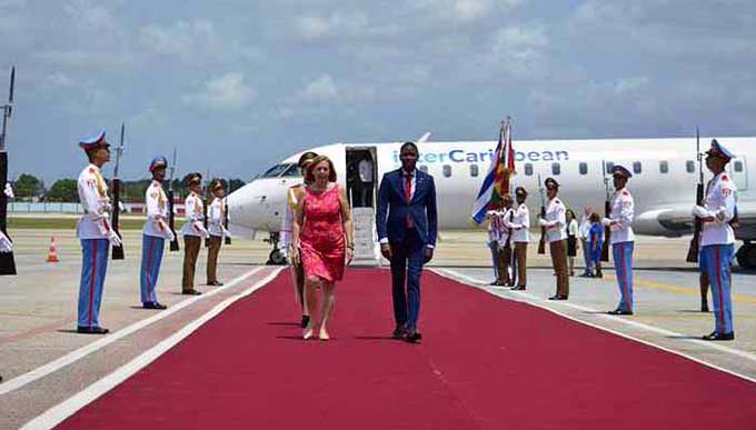 Prime Minister, Dickon Mitchell arriving in Cuba, April 11, 2024