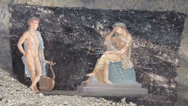 One of the frescoes discovered at Pompeii.