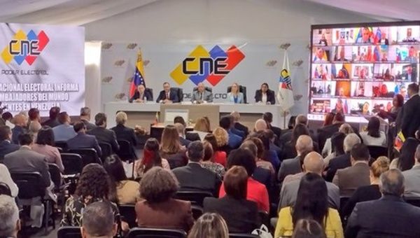 CNE meeting with diplomats accredited in Venezuela, April 17, 2024.