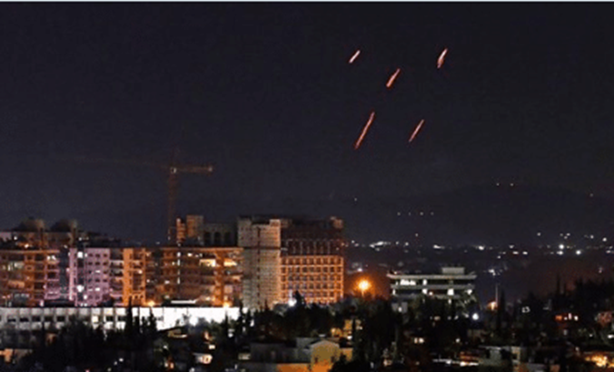 Israeli airstrike against Damascus, Syria.
