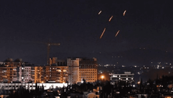Israeli airstrike against Damascus, Syria.