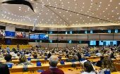 A view of the European Parliament hemicycle. 