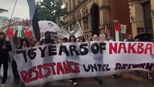 Pro-Palestine demonstration in Manchester, U.K., May 15, 2024.