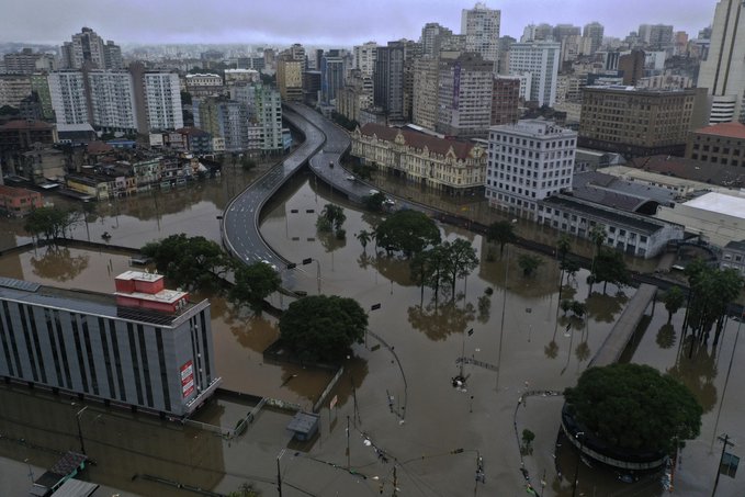 Damage caused by floods in Brazil