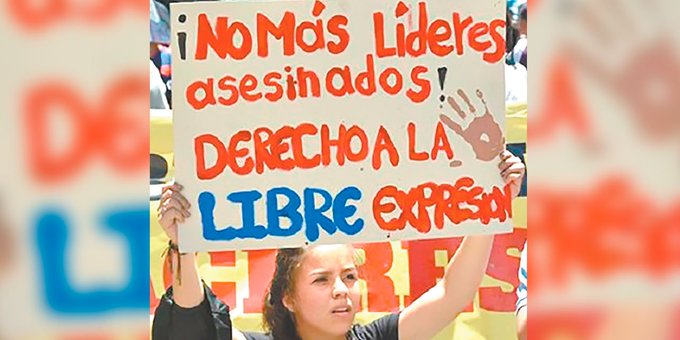 Colombian Demostrator against Leaders Murders