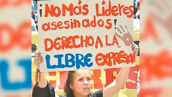 Colombian Demostrator against Leaders Murders