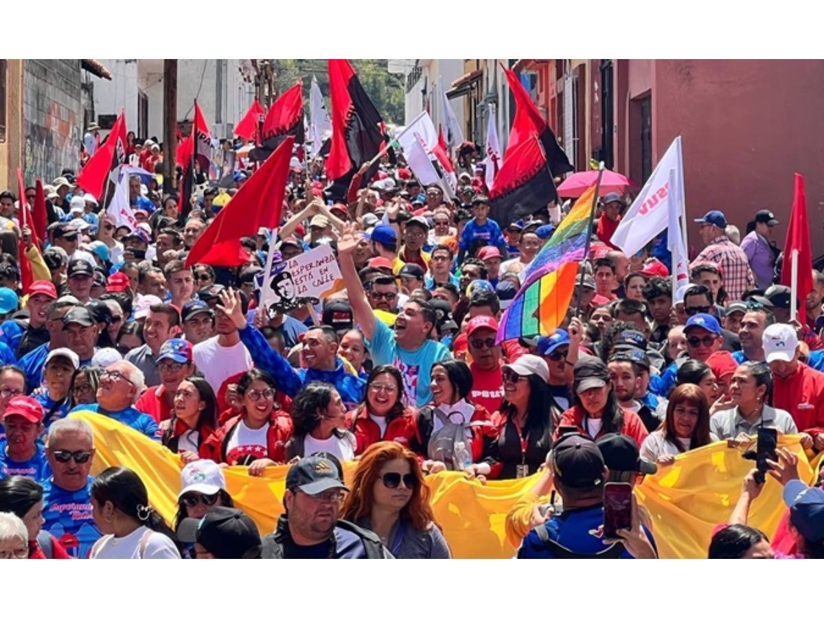 Venezolanos marchan en Mérida en apoyo al presidente Maduro