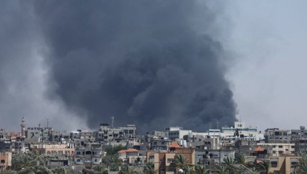 Column of Smoke product of the Shelling of Israel against Gaza, May 2024