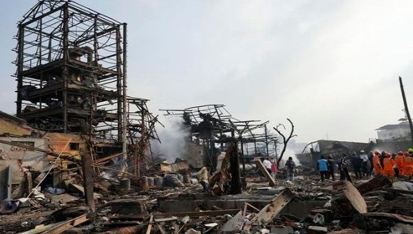 Damage caused by the explosion in India, May 24, 2024