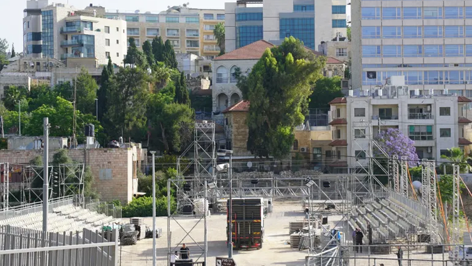 Preparation for the festivity in the occupied Jerusalem, where thousands of ultra-orthodox Jews are expected to attend.
