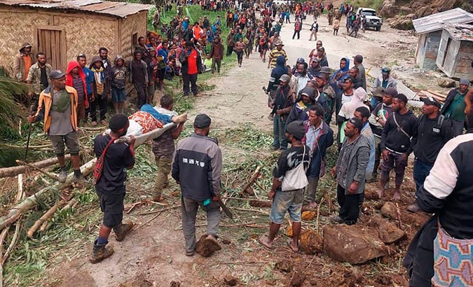 Rescue of one of the landslide victims in Papua New Guinea, May 27, 2024.