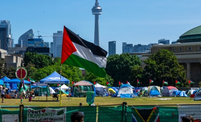 Pro-Palestine camp at the University of Toronto, Canada, May, 2024.