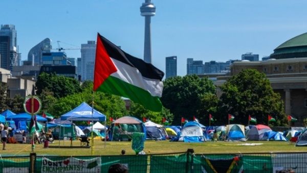 Pro-Palestine camp at the University of Toronto, Canada, May, 2024.