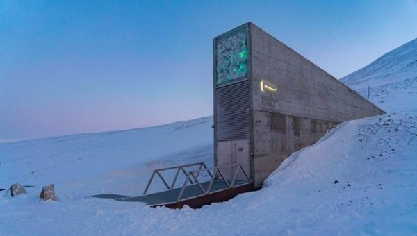 Entrance to the Svalbard Global Seed Vault in Norway.