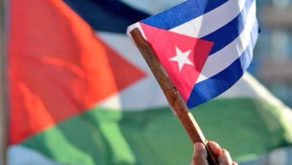 Cuban and Palestinan Flags, May 2024