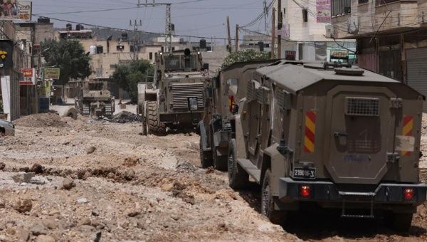 Israeli military vehicles in the Jenin camp, May 2024