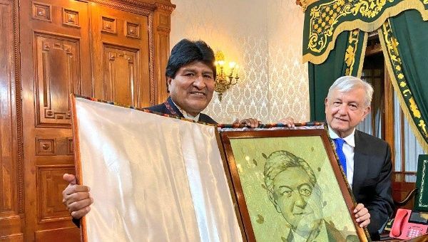Former Bolivian president Evo Morales and the current Mexican president Andrés Manuel López Obrador.