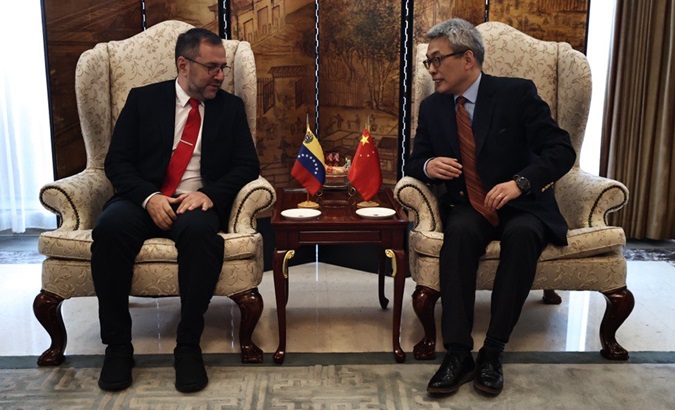 Venezuelan Foreign Affairs Minister Yvan Gil (L) in Beijing, China, June 4, 2024.